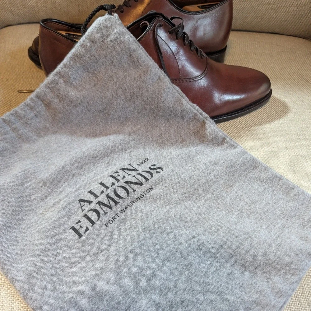 Allen Edmonds Carlyle Oxford Brown Leather Toe Dress Shoes Mens 9 E